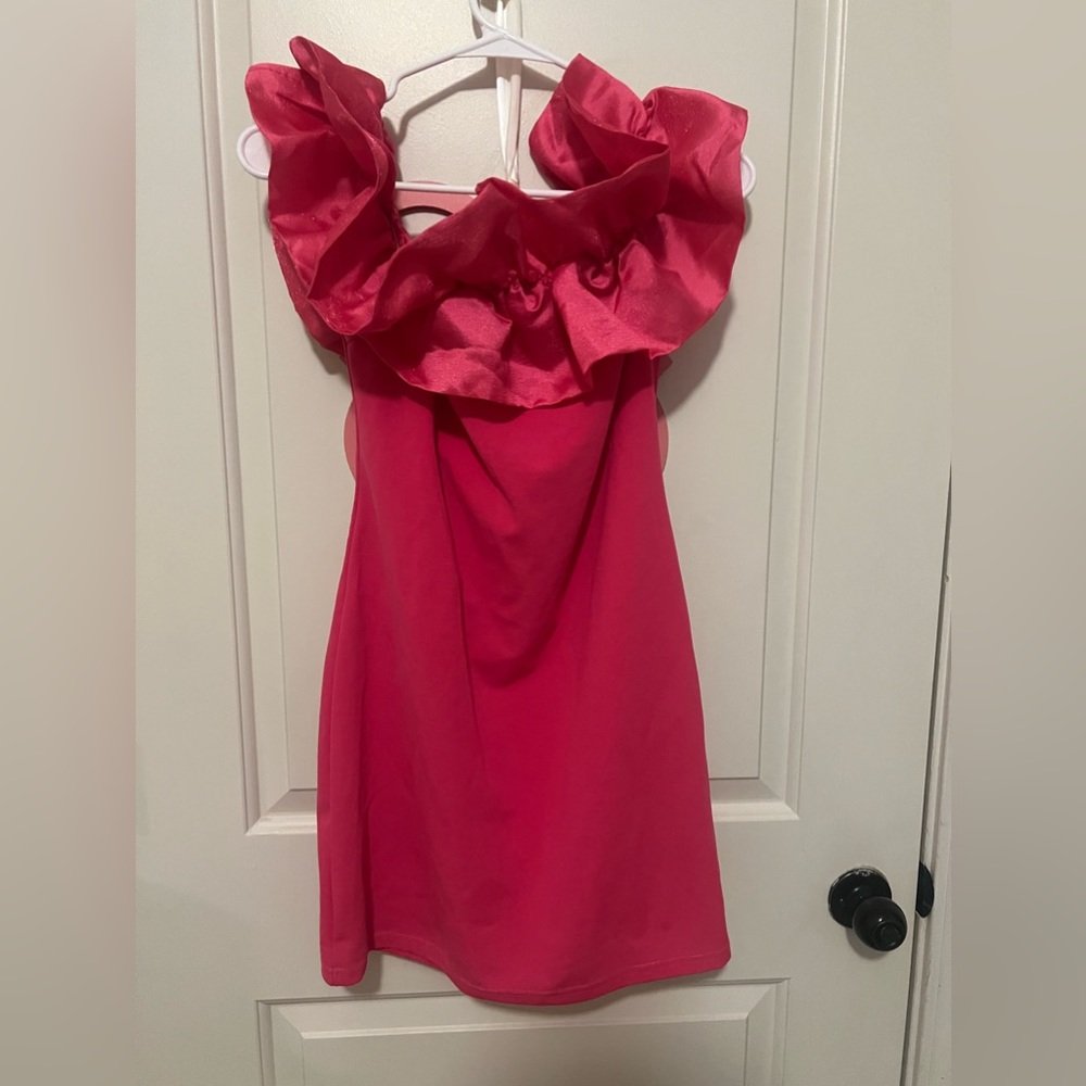 Pink off the shoulder dress